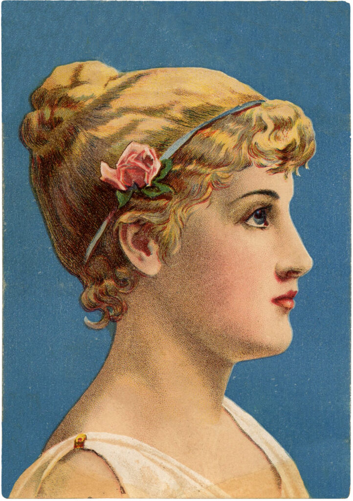 vintage beauty profile flower headband image
