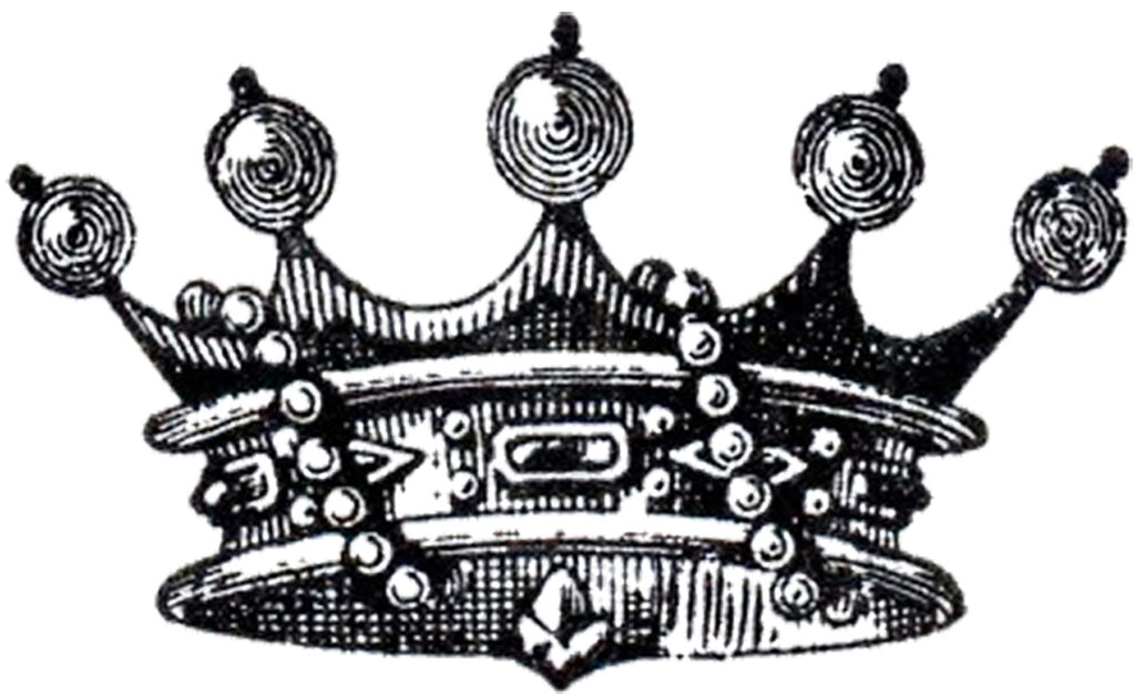 vintage crown pearls illustration