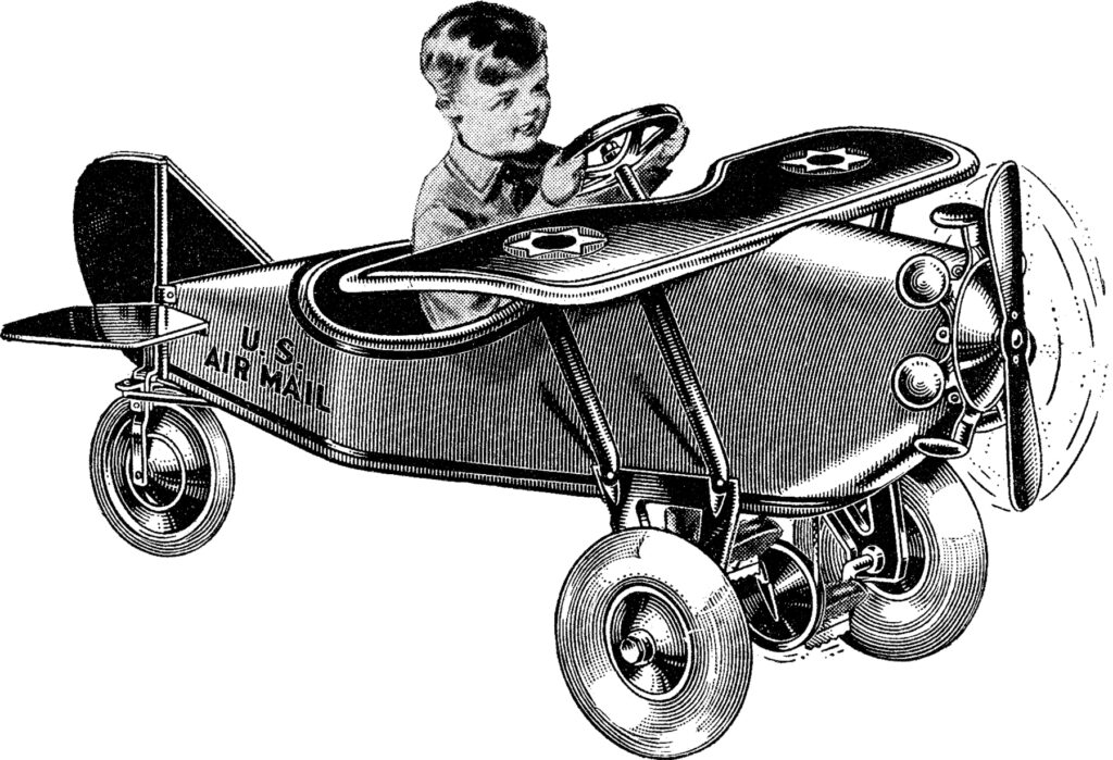 vintage toy airplane boy image