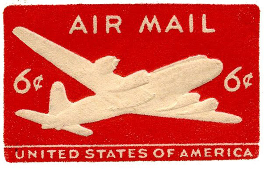 red airmail postage stamp clipart