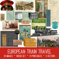 vintage European train travel ephemera bundle