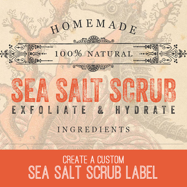 PSE tutorial sea salt scrub label