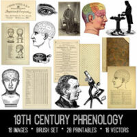 19th century phrenology ephemera bundle