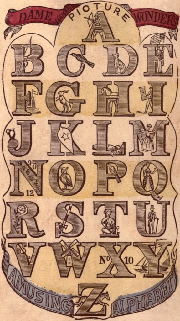 Vintage typography alphabet clipart