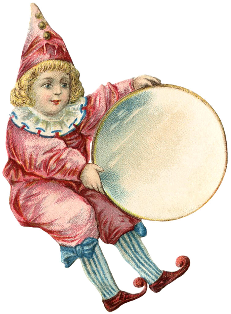 antique clown drum image