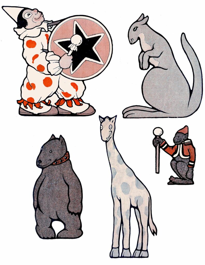 circus clown animals illustration