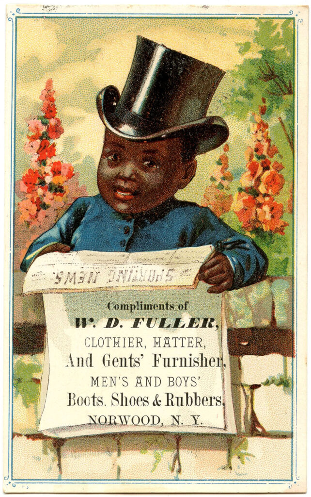 child top hat flowers vintage advertising image