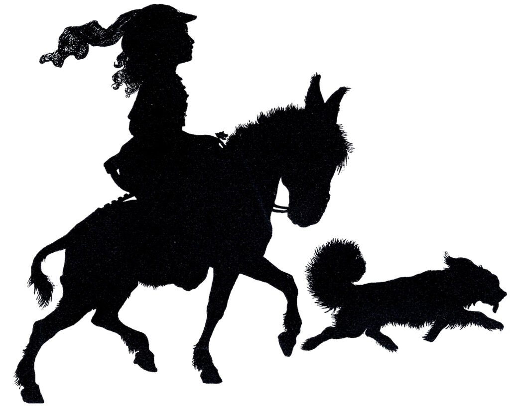 child donkey dog silhouette image