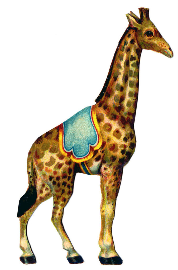 circus giraffe vintage clipart