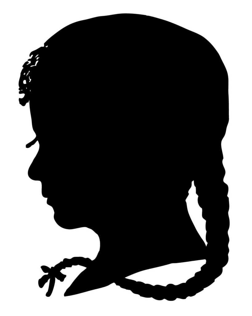 girl profile silhouette vintage image