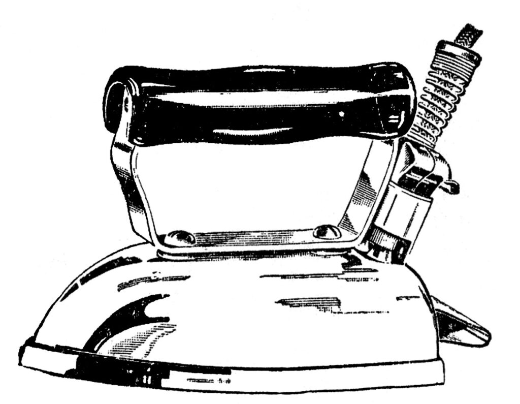 vintage electric iron clipart