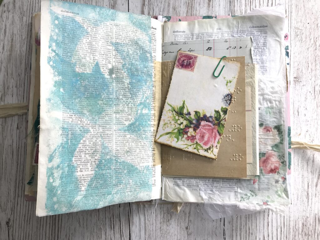 Leaf Print Paper Journal Page