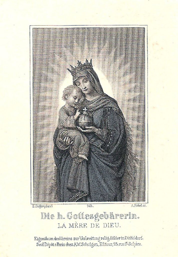 Madonna child French Holy Card image