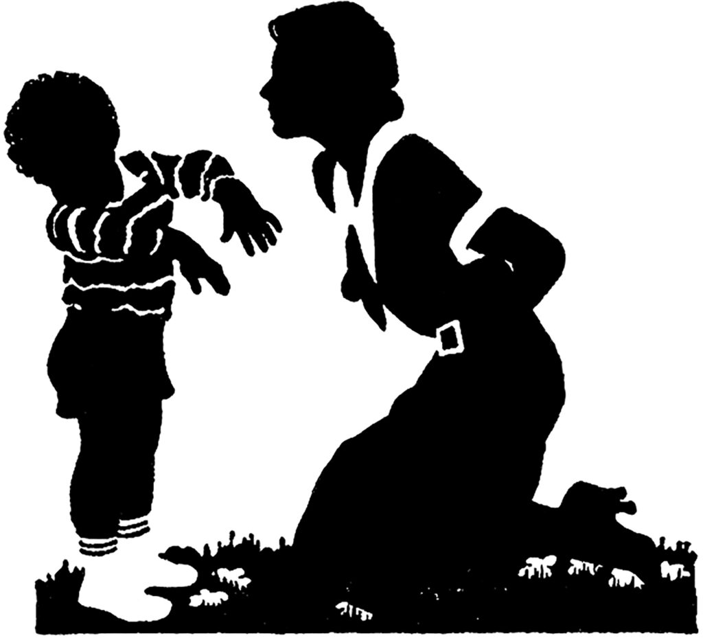 mother scolding child illustration