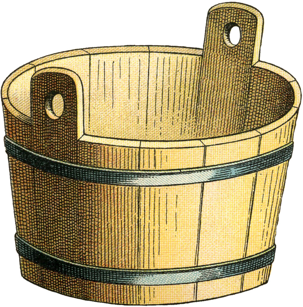 wood laundry bucket clipart