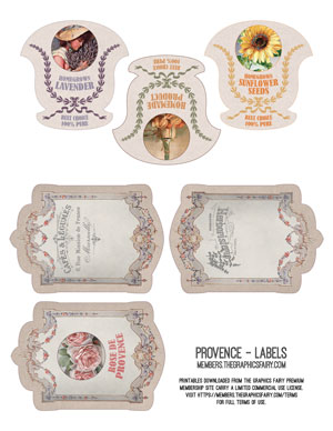 Provence themed labels