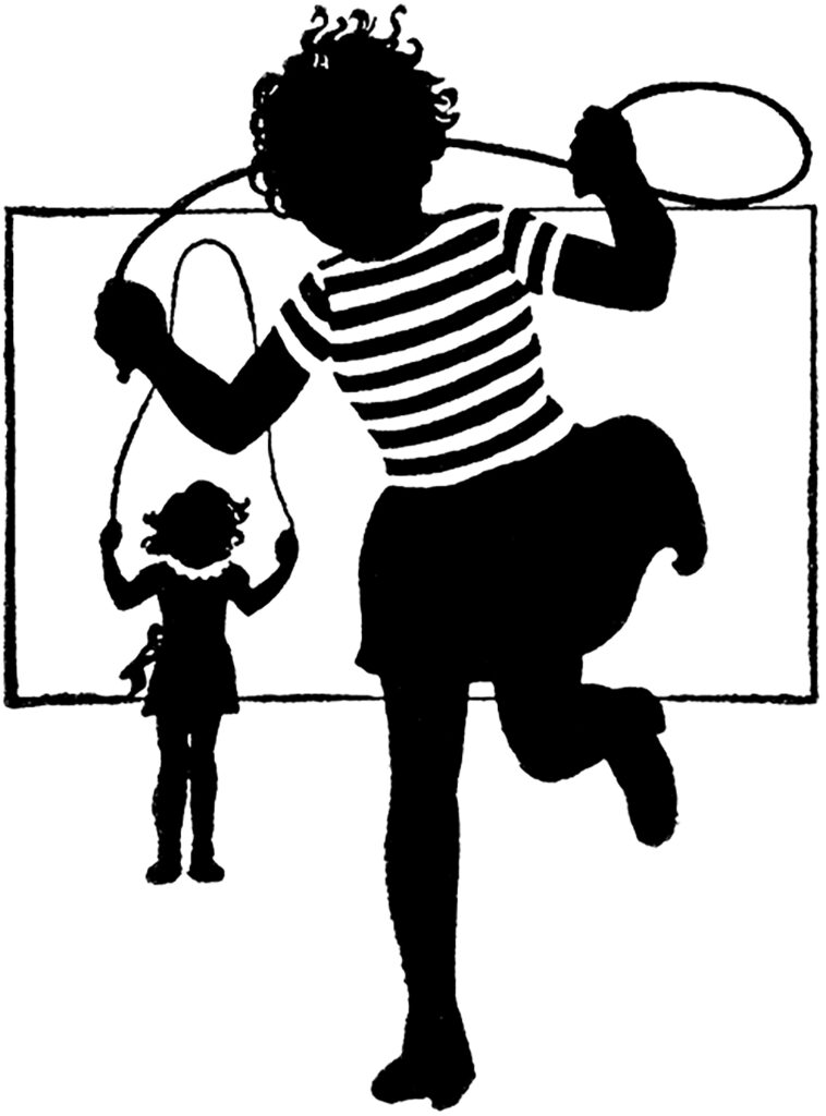 retro jump rope silhouette image