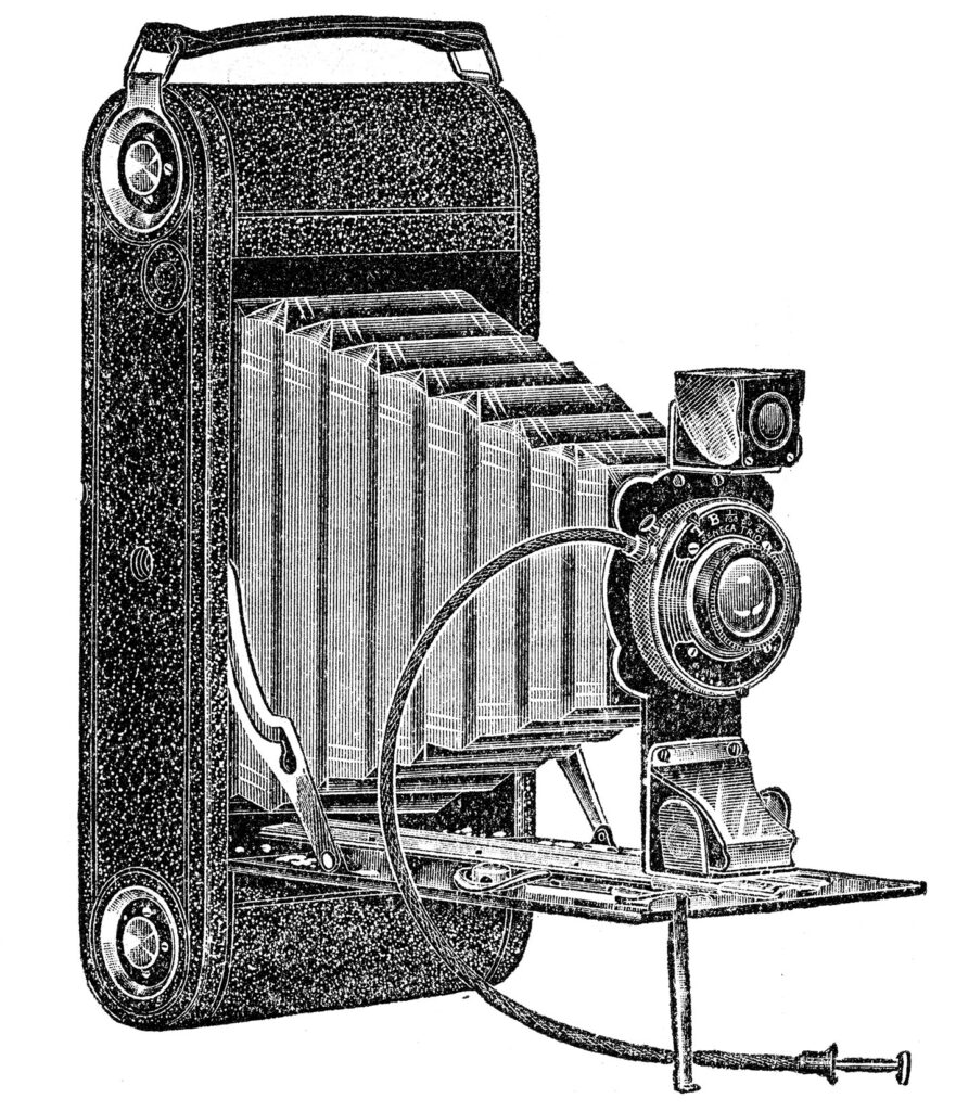 antique folding camera clipart