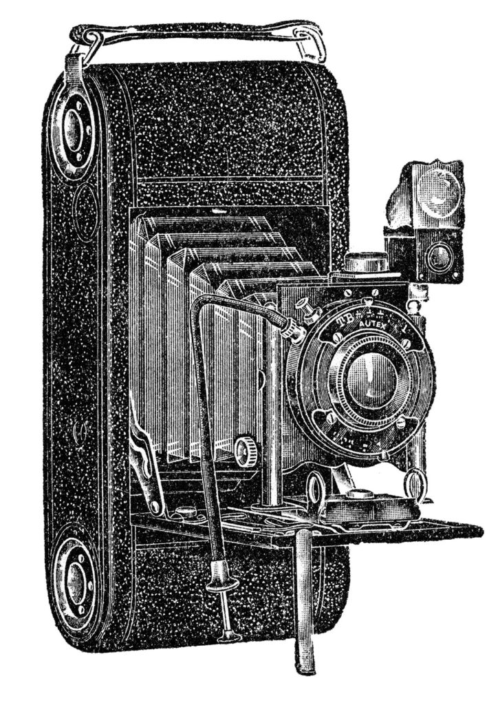 antique box camera illustration