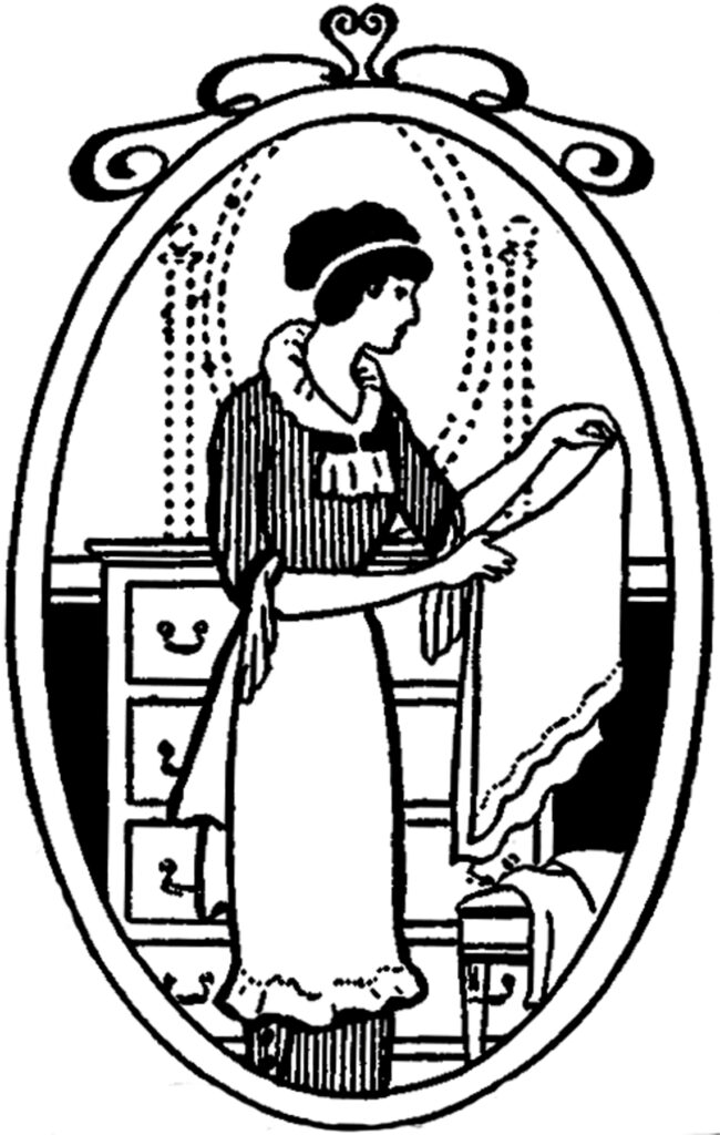 woman maid folding laundry image