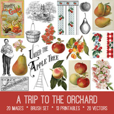 vintage A Trip to the Orchard ephemera bundle