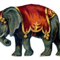 vintage circus elephant red costume image