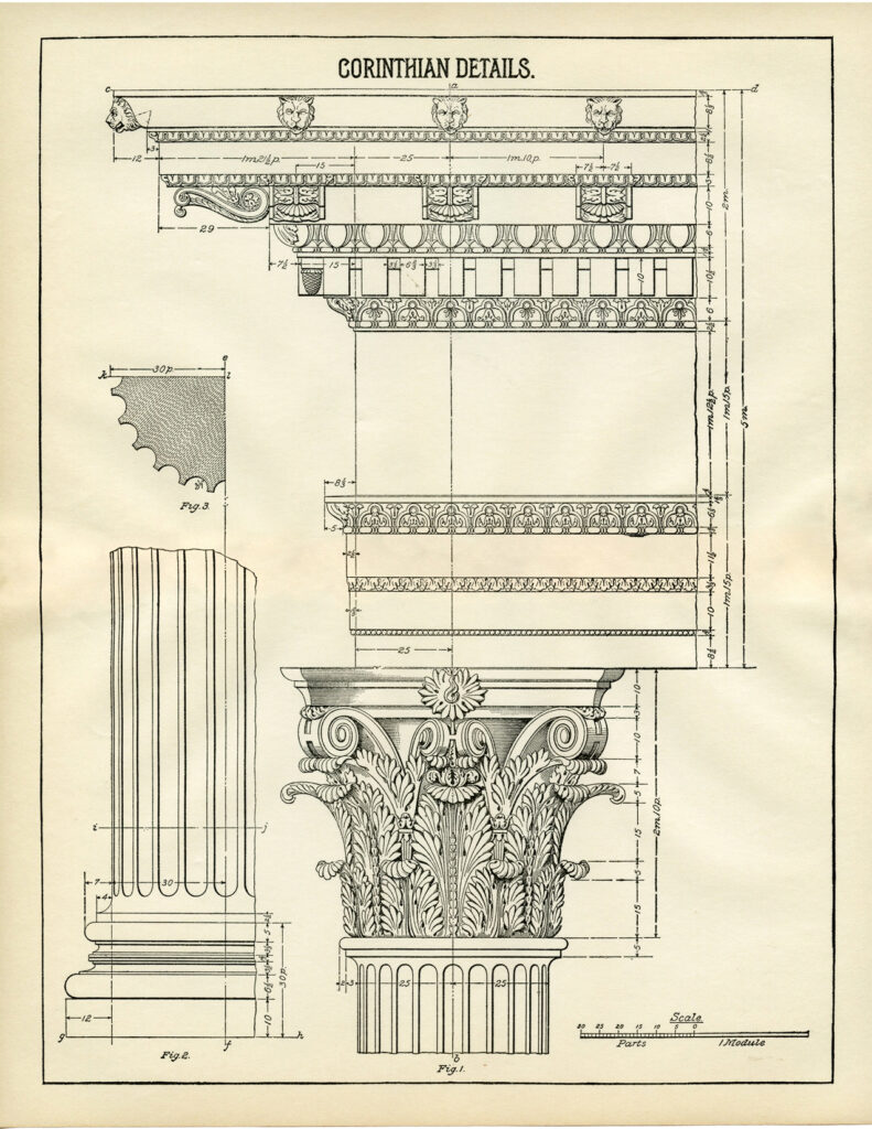Corinthian Column Architecture Print image