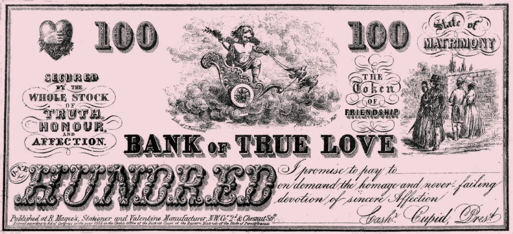 vintage Bank True Love Coupon check clipart