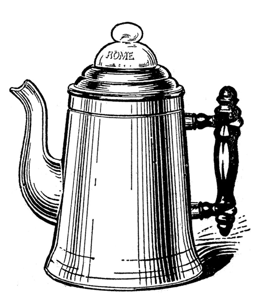 vintage coffee pot percolator clipart