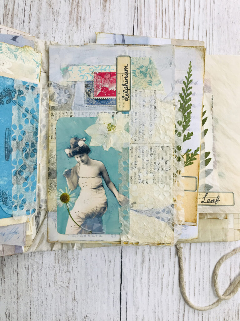 hand painted photograph journal page