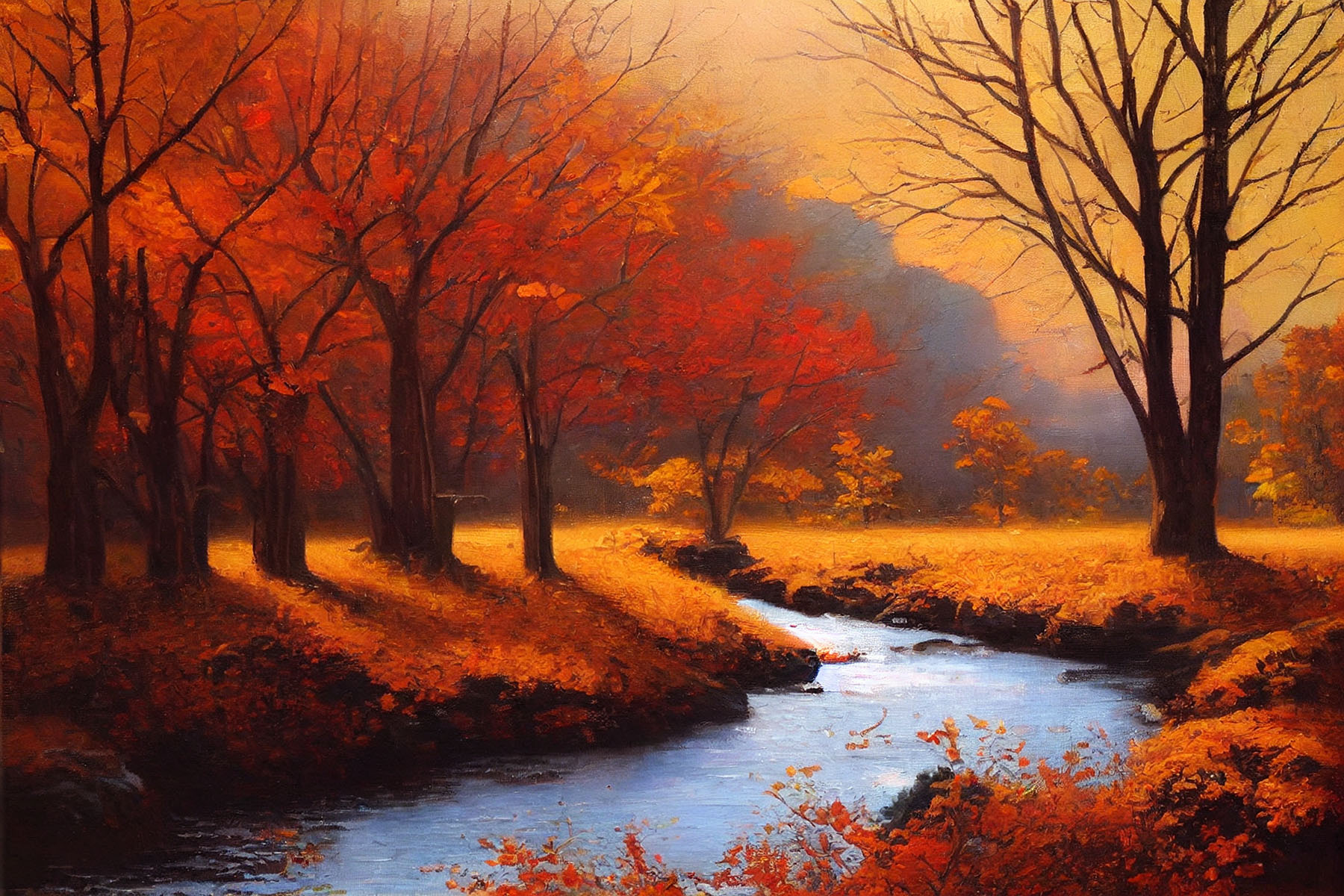 painting a fall landscape scene