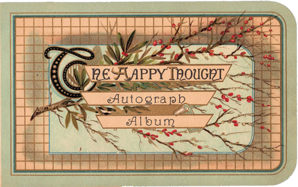 Happy Though autograph album vintage clipart