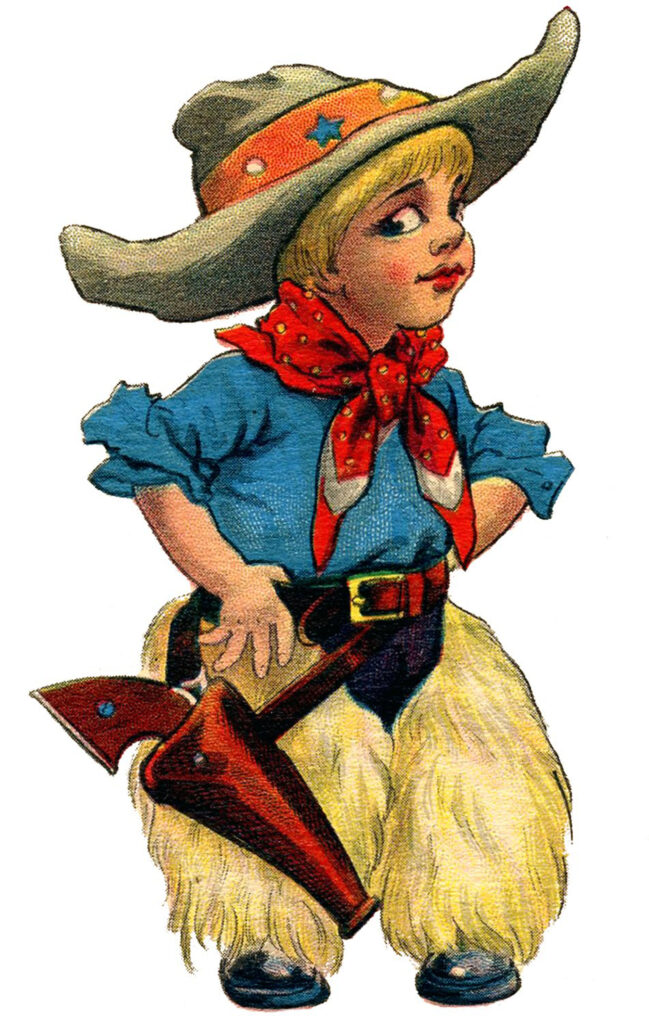 cowboy boy vintage clipart