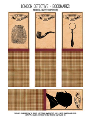 detective themed bookmarks