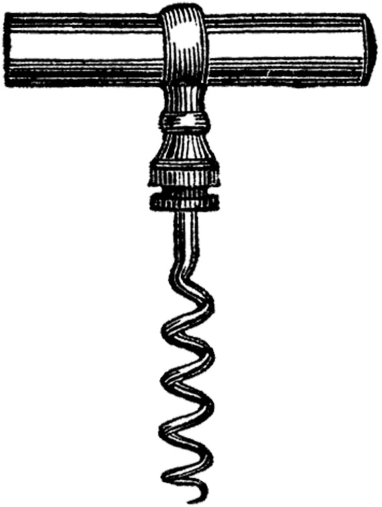 vintage corkscrew illustration