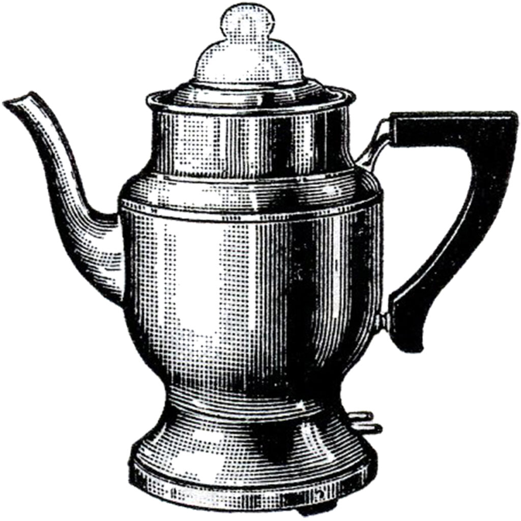 vintage electric coffee pot percolator illustration