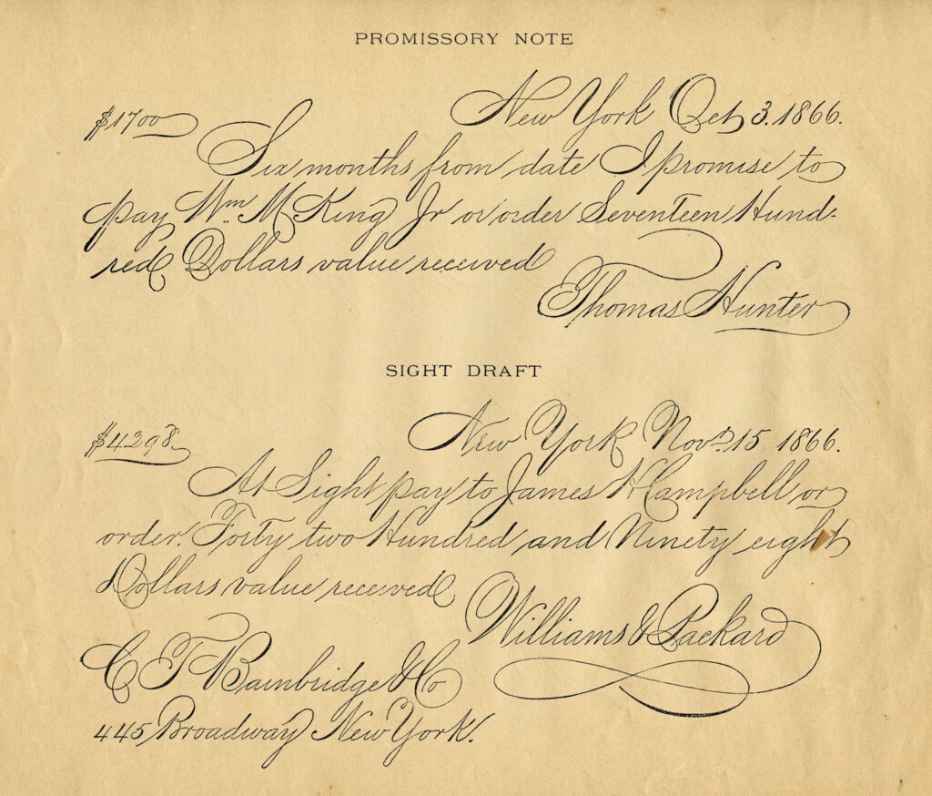 script handwriting vintage promissory note image