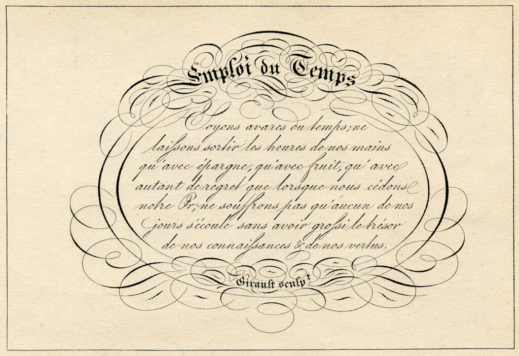 Spencerian script frame illustration