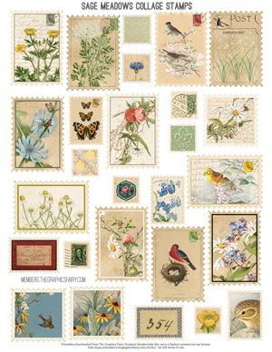 floral postage stamps