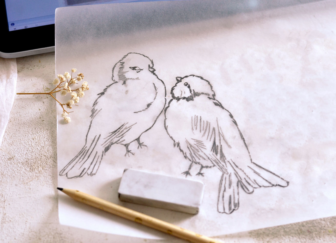 DIY Tracing Paper Sketch Birds