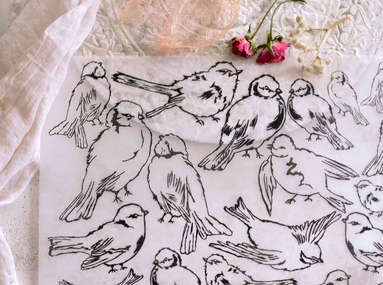 DIY Tracing Paper Sketch Birds