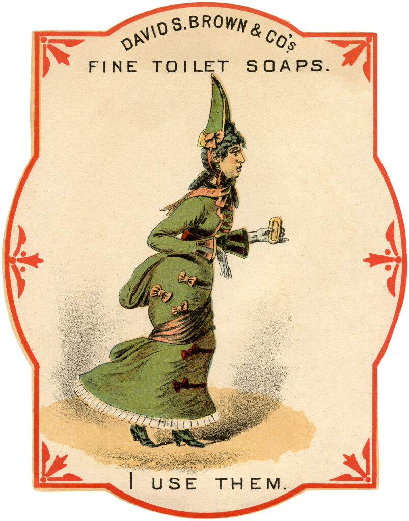 vintage toilet soap ad lady illustration