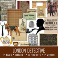 vintage London detective ephemera bundle
