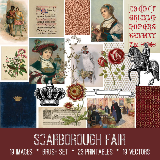 Scarborough Fair ephemera vintage images