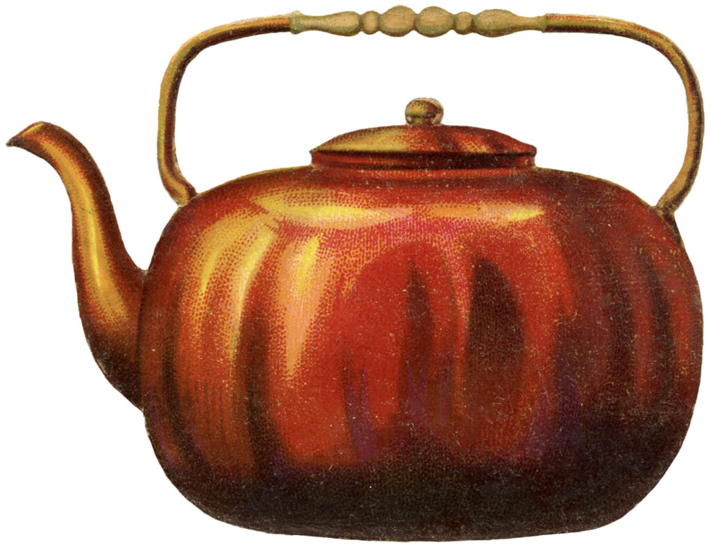 antique copper teapot image
