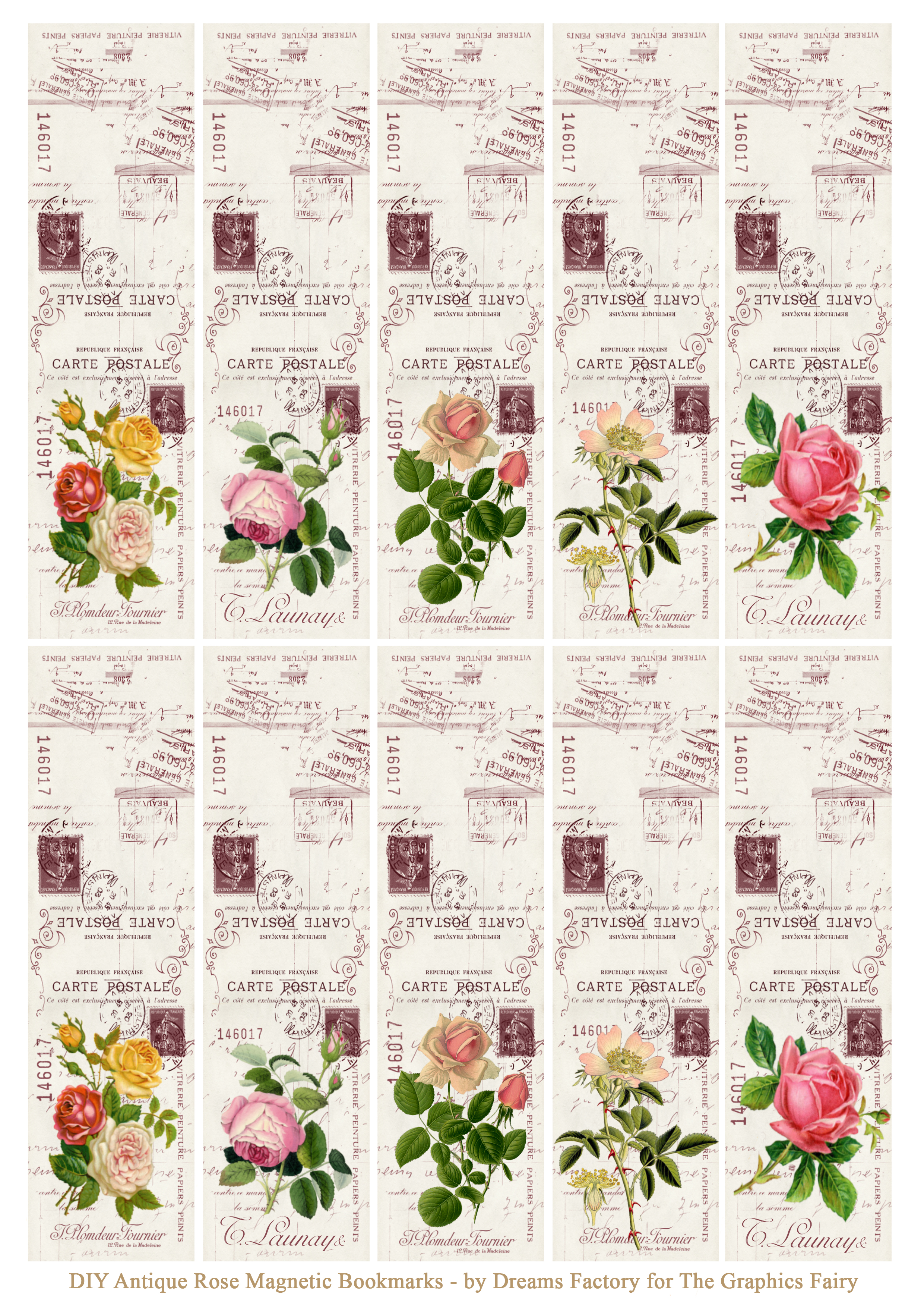 Rose Printable bookmarks