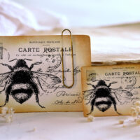 two DIY Bee postcards