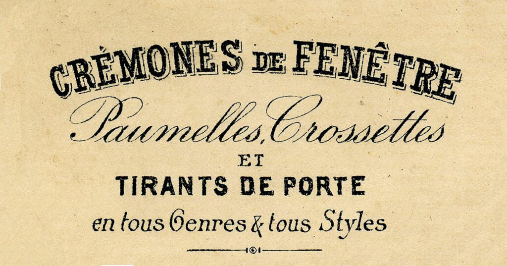 vintage French Cremones Invoice header image