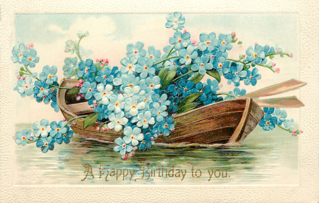 Happy Birthday Floral Boat Image