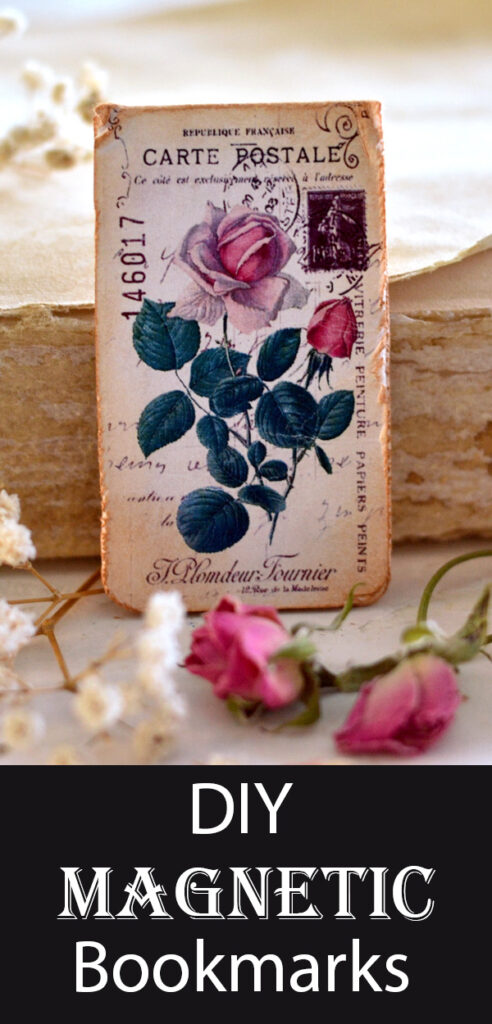 DIY Magnetic Bookmarks Antique Rose